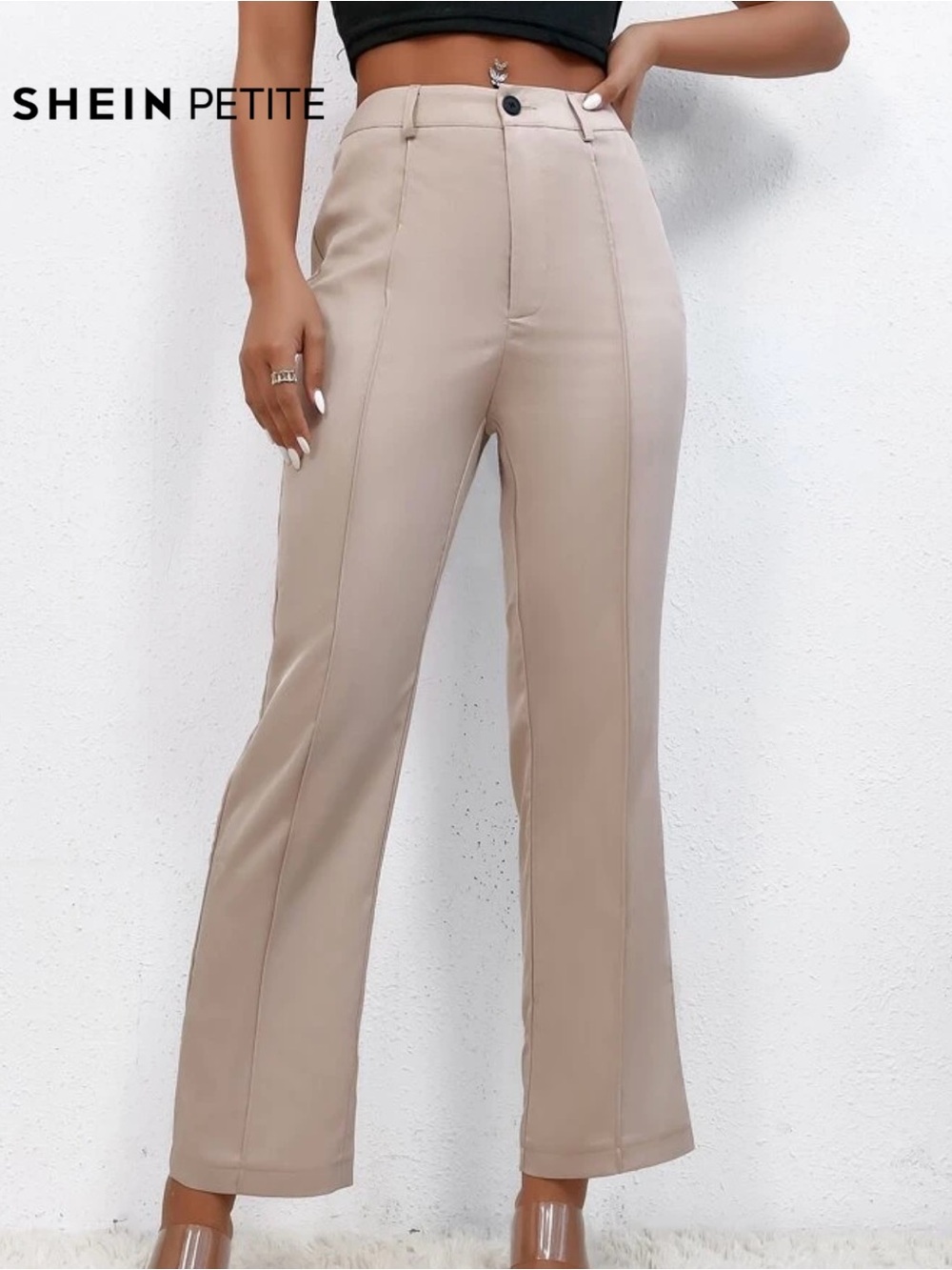 SHEIN Petite Seam Detail Flare Leg Pant Size Small